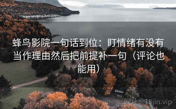 蜂鸟影院一句话到位：盯情绪有没有当作理由然后把前提补一句（评论也能用）