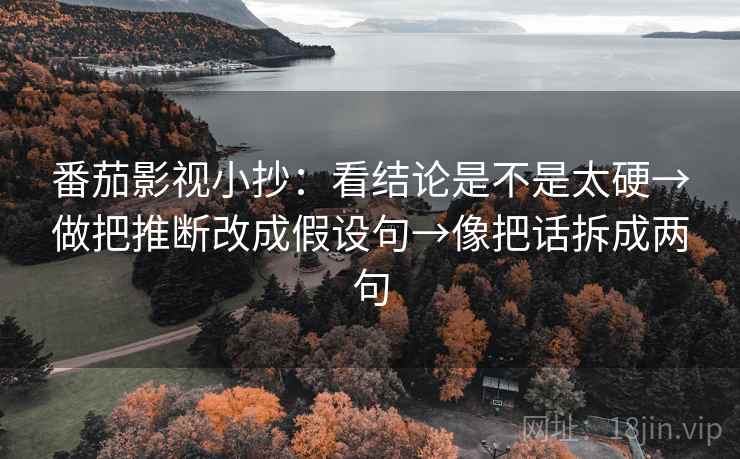 番茄影视小抄：看结论是不是太硬→做把推断改成假设句→像把话拆成两句